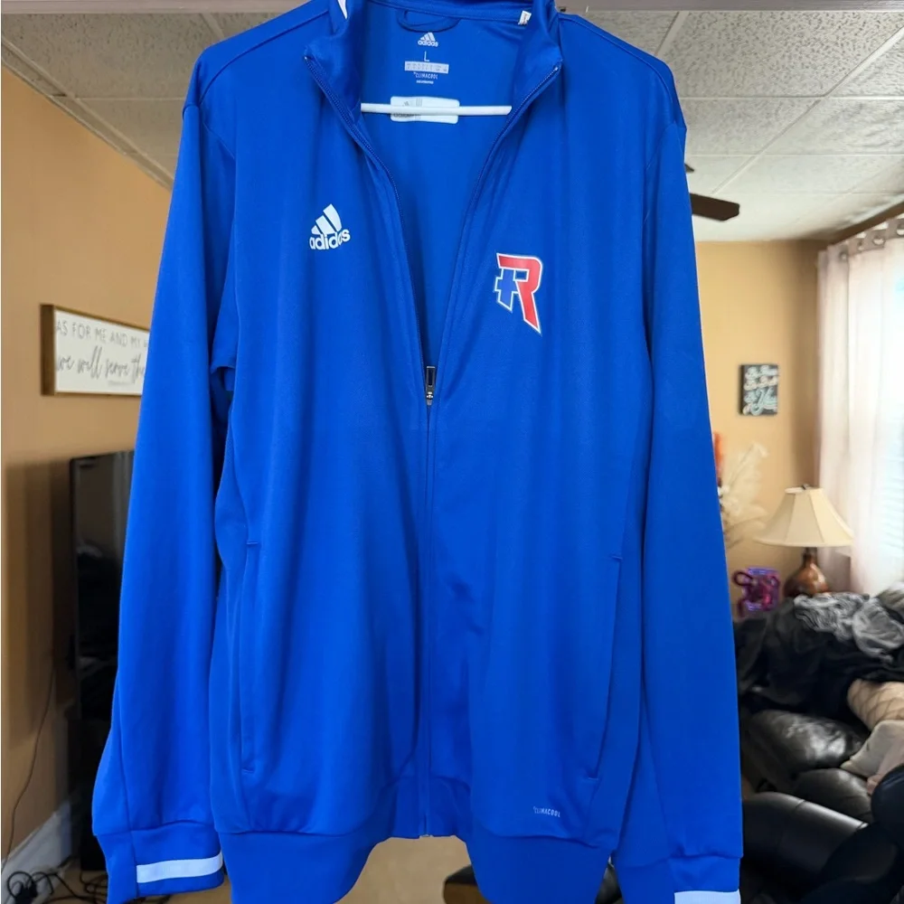 adidas Men's Blue Full-Zip Performance Track Jacket
